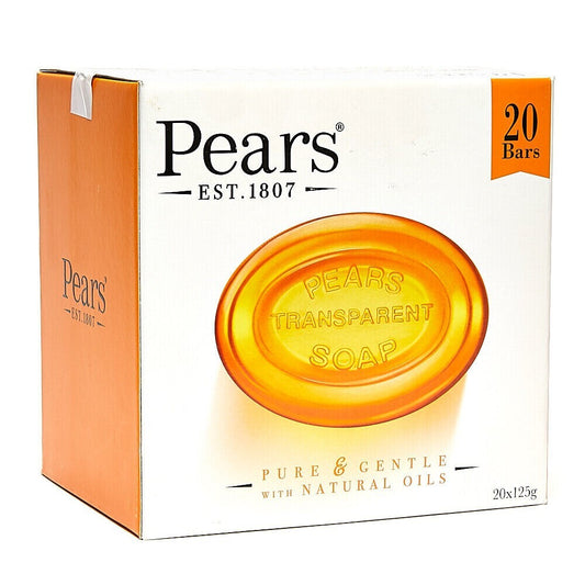 Pears Amber Soap Transparent Pure Gentle Care Natural Oil Value Pack 20 x 125g