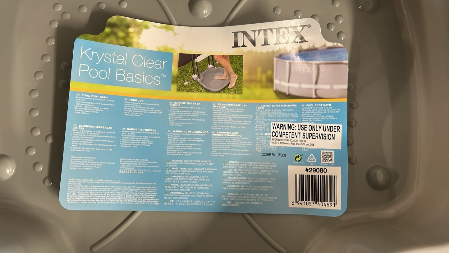 Intex Krystal Clear Pool Footbath for Swimming Ladders Non-Slip Portable Basin