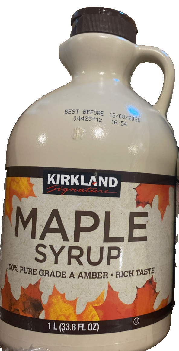 3x Kirkland Maple Syrup 1 Litre Grade A Amber Color Rich Taste Product of Canada