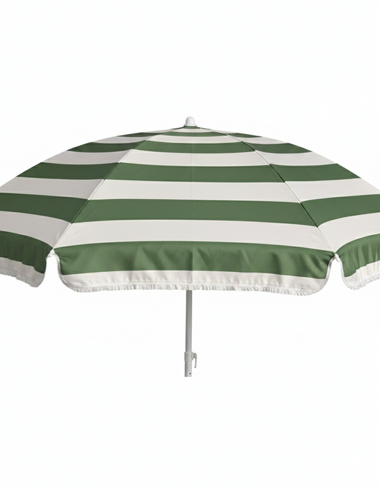 Marquee Beach Umbrella 2M Portable Canopy Sunshade Sun Protection Green Stripe
