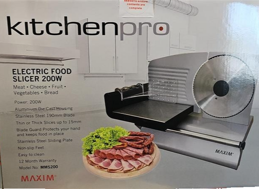 Maxim 200W Electric Food Slicer Meat Cheese Bread Deli Cutter Adjustable