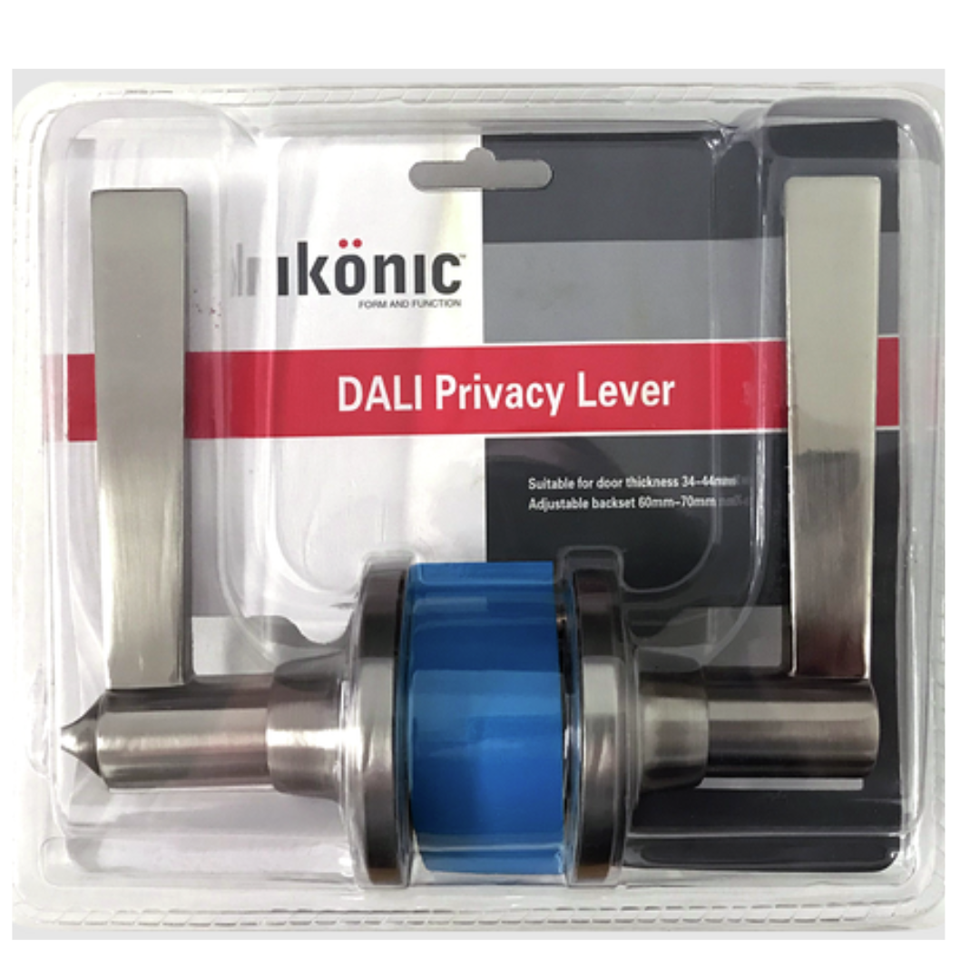 Ikonic Dali Privacy Lever Door Knob Lock Handle Set Satin Stainless Steel