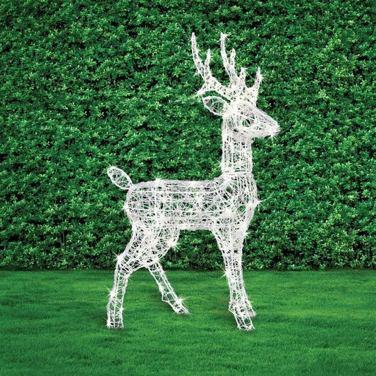 Lytworx Standing Reindeer Statue Christmas Festive Solar Warm White 85cm