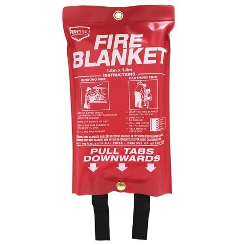 FirePro Fire Blanket 1.8 x 1.8m Emergency Flame Extinguisher Kitchen Office Car