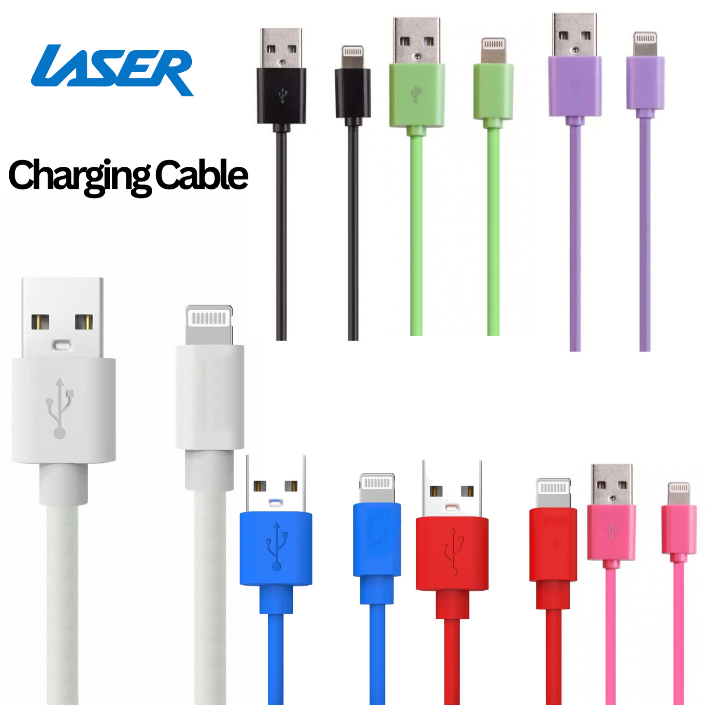 Laser Charging Cable 9 Pin 0.5M 2M USB A for iPhone iPad Tablet