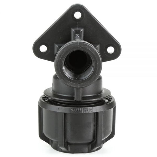 Philmac Metric Pipe Wall Plate Elbow 25mmx1/2" Poly x FI BSP