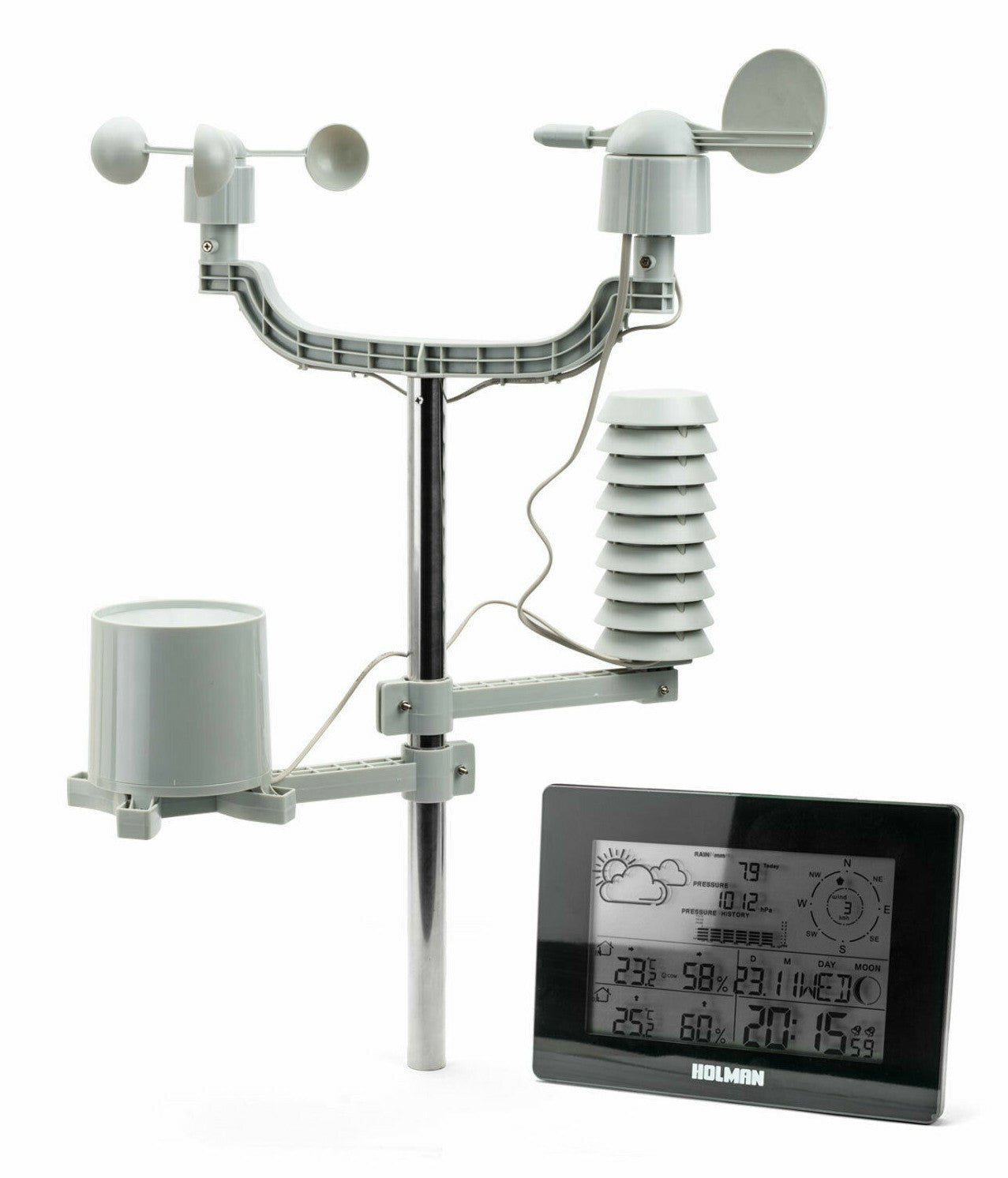 Holman Digital Weather Station Indoor Outdoor Wireless Wifi Data LCD Screen