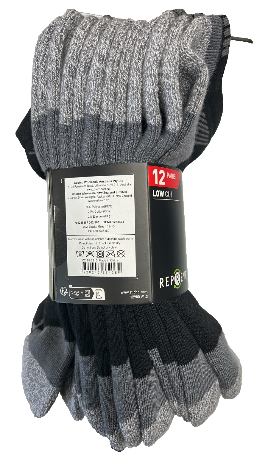 Puma Men's Repreve Low Cut Sport Socks 12 Pairs Athletic Sock Shoe Size 13-15