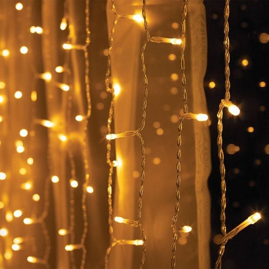 Lytworx Curtain Lights Warm White Solar Powered 400 LED Light Christmas Decor