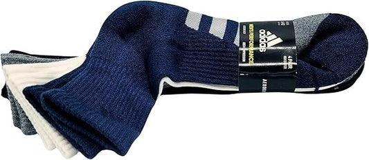 4 Pairs Adidas Men's Performance High Quarter Socks Assorted Color size 6-12