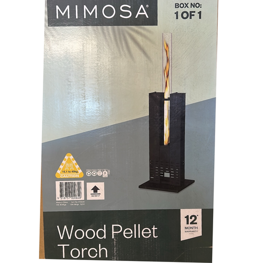 Mimosa Wood Burning Pellet Dual Hoopers Torch Stand Outdoor Area Heater