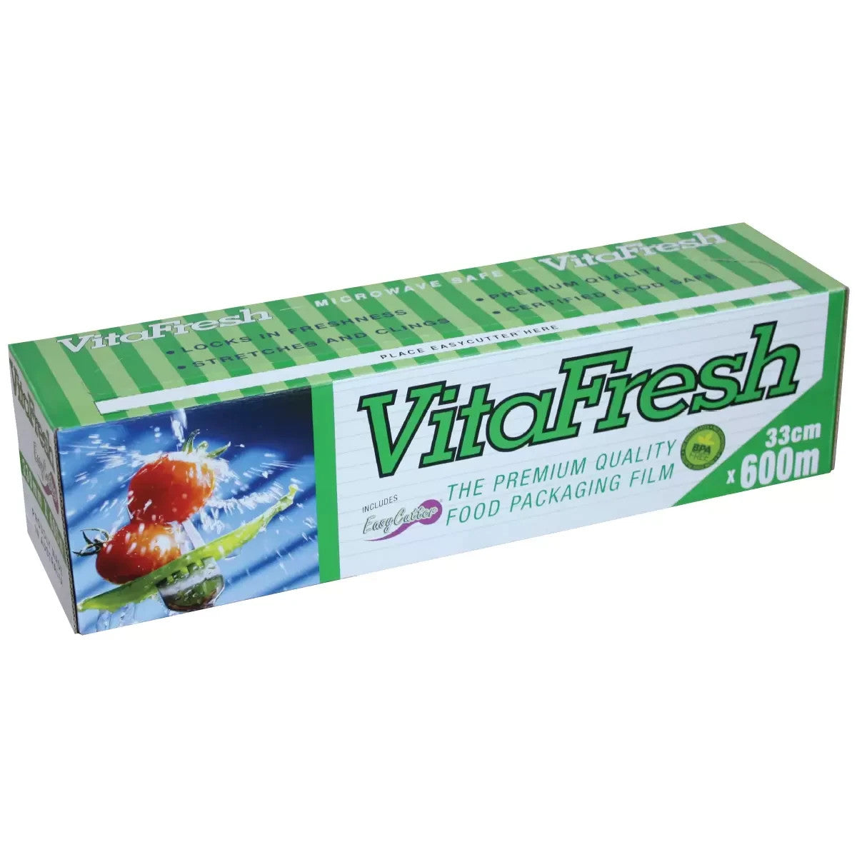 Vitafresh Cling Wrap Film Food Packaging Stretch with Slide Cutter 33cm x 600M