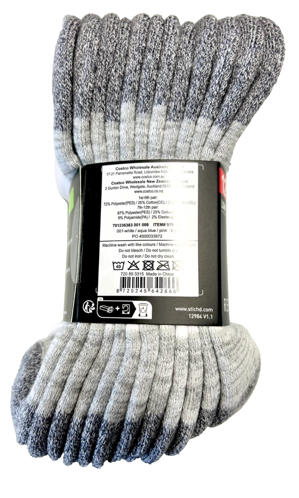 Puma Women's Repreve Athletic Sock Low Cut Sport Socks Size 9-11 White 12 Pairs