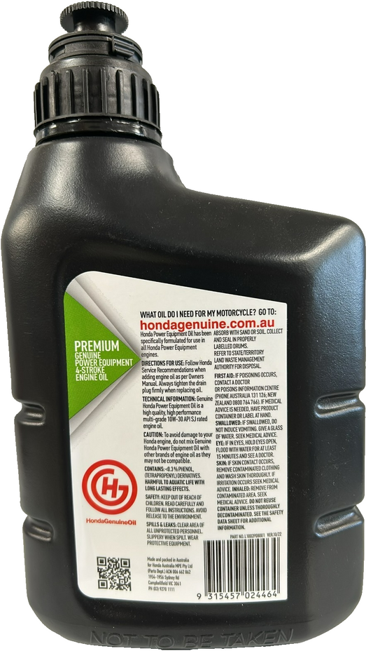 Honda 4 Stroke Power Equipment Oil Lubricant Protect Against Engine Wear 1 Litre