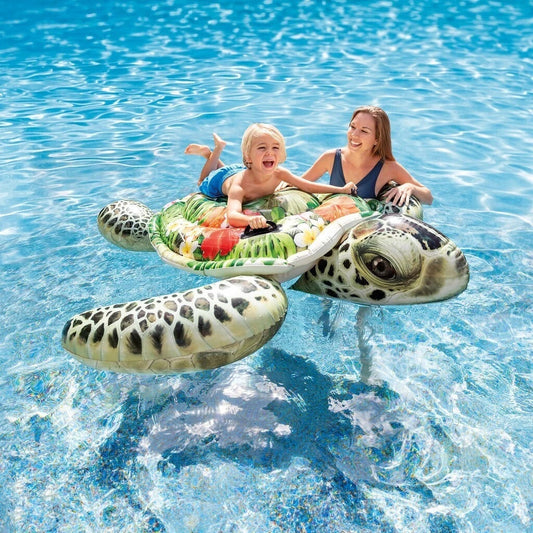 Intex Turtle Kids Inflatable Ride On Swimming Pool Floats 1.9M Water Raft 3y+