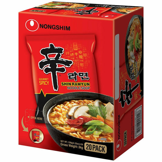 Nongshim Ramyun Spicy Noodles Soup Instant Nong Shim 40 Packs X 120g Bulk Buy