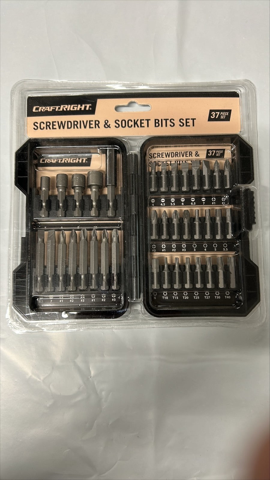 Craftright ScrewDriver and Socket Bits Set with Magnetic Holder 37 Piece Handle