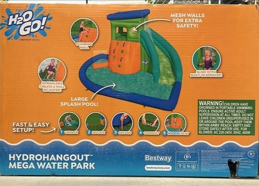 Bestway H2OGO Inflatable Water Park Slide Hydrohangout Mega Swimming Play Pool
