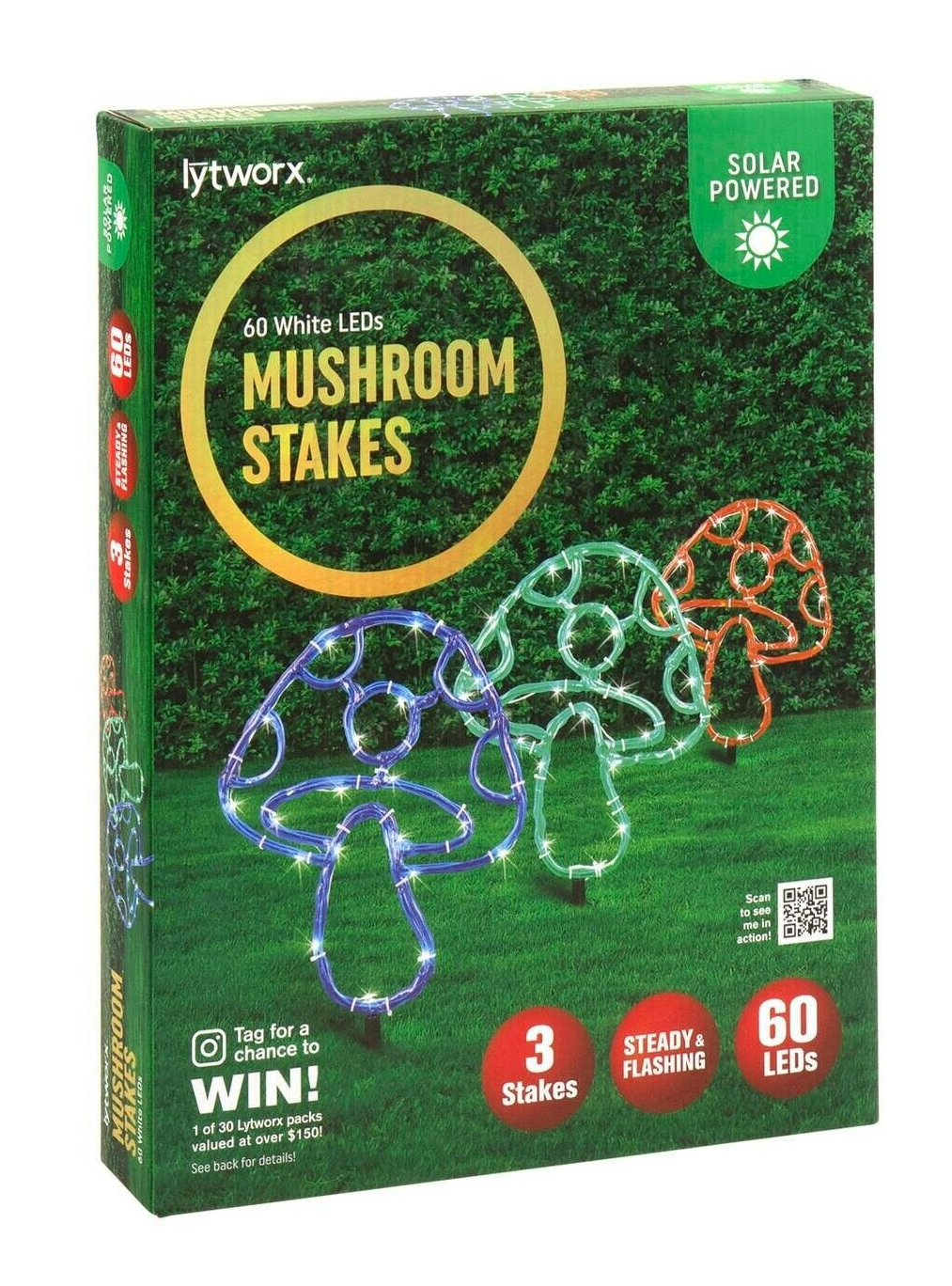 Lytworx Mushroom Stake LED Lights Solar Powered Garden Yard Xmas Decor 3 Pack
