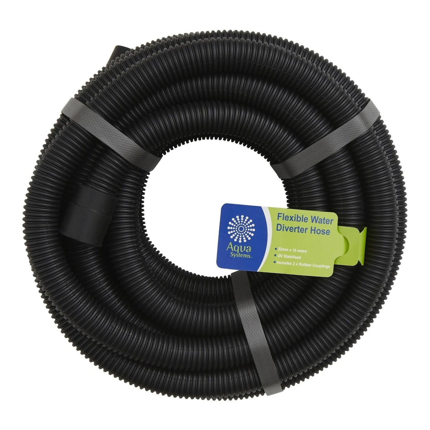 Aqua Systems Water Hose Pipe Diverter Flexible Tubing Watering Divert 10m x 22mm