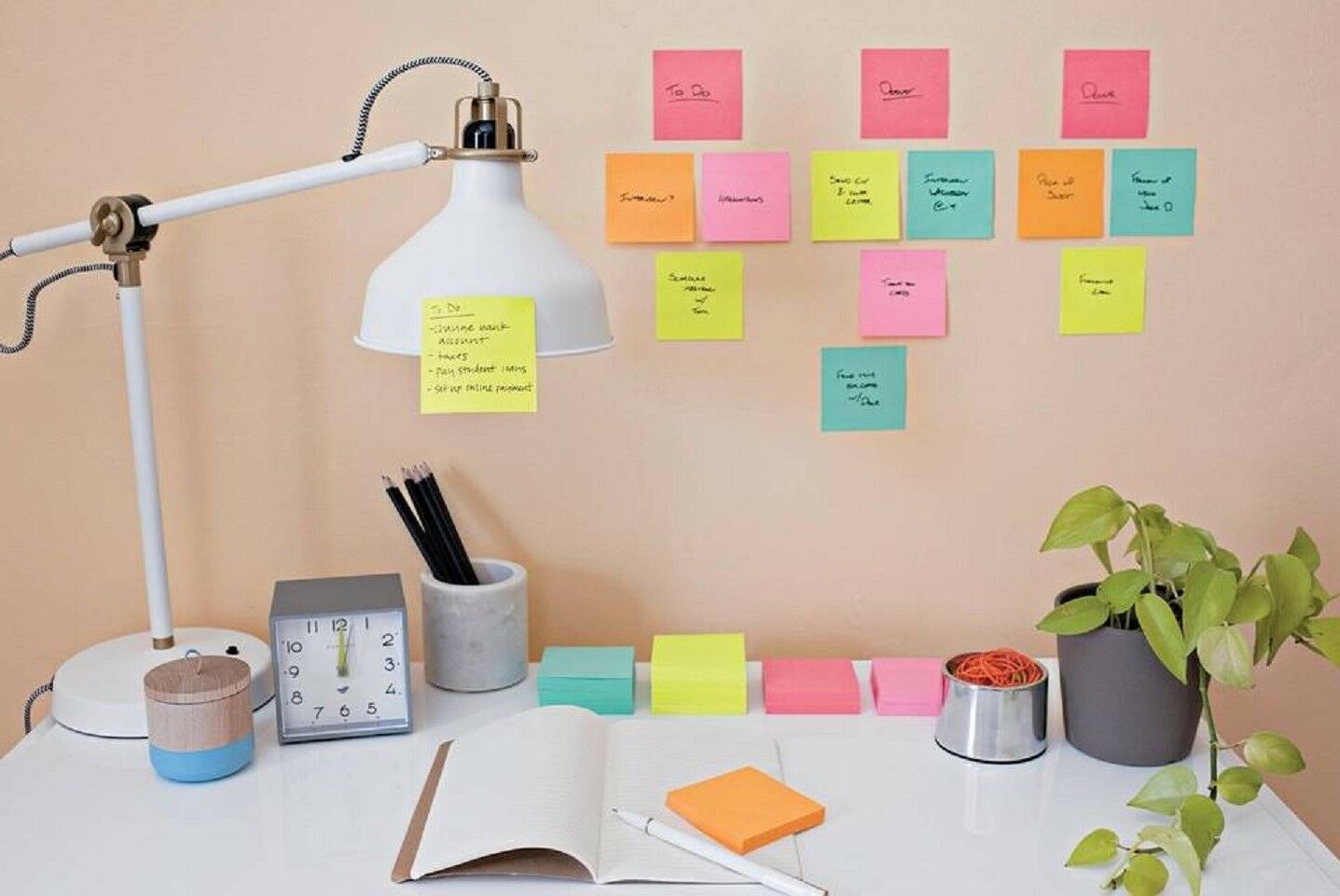 3M Post-It Notes Office Sticky Memo 2160 x 3M Canary Yellow Purple Green