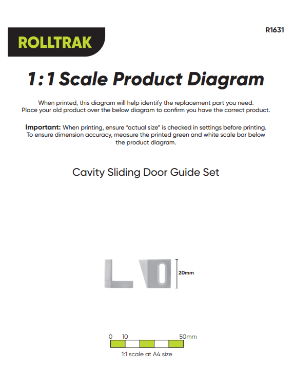 Rolltrak Cavity Sliding Door Guide Track Nylon Finish Adjustable 2 Pack