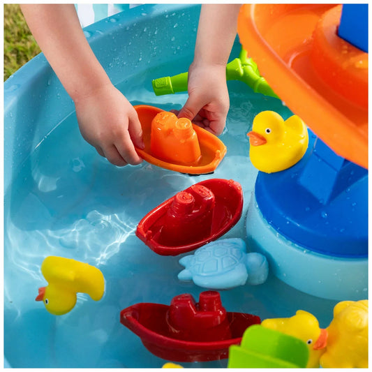 Step 2 Double Cascading Rapids Water Table Kids Play Toy 23 Pcs Accessories