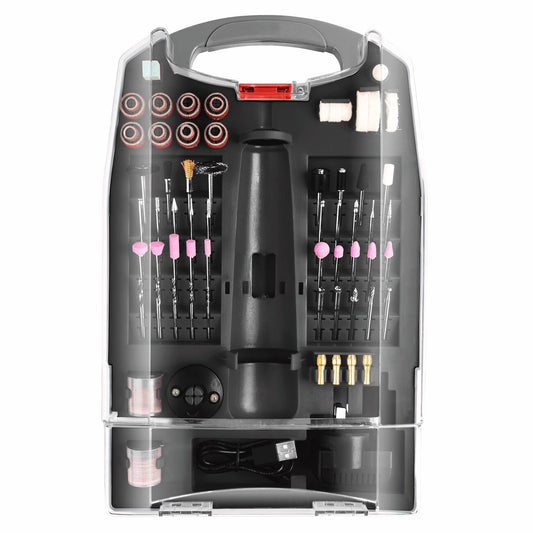 Ozito 3.6V Cordless Micro Rotary Multi Tool Dremel + 118 Accessories & Case Kit