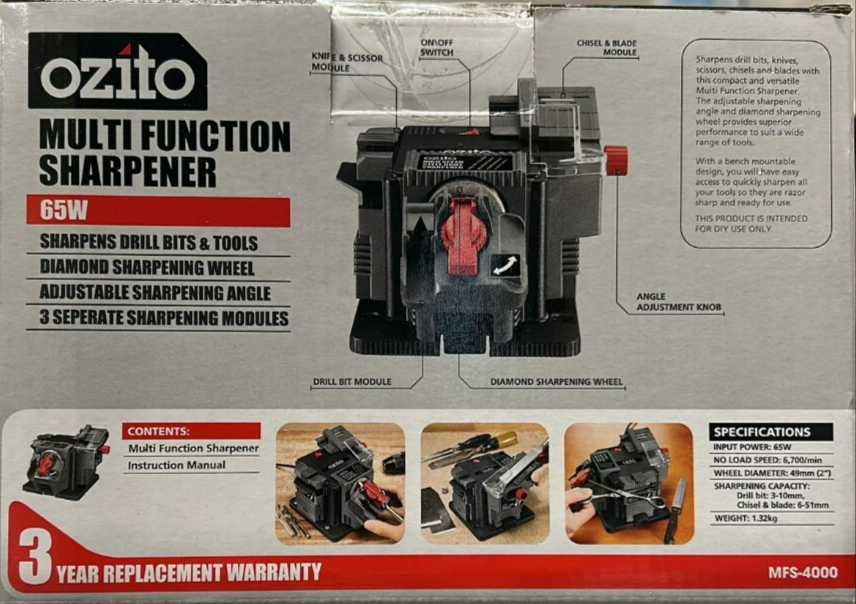 Ozito Drill Bit Sharpener Electric Multi Tool Sharpening Scissors Chisel 65W