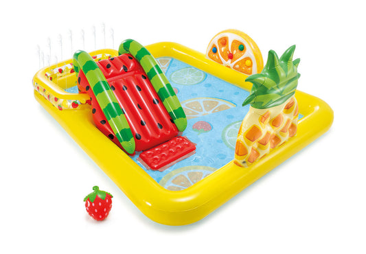 Intex Kids Inflatable Swimming Pool Play Centre Fruit N Fun Water Fun and Slide