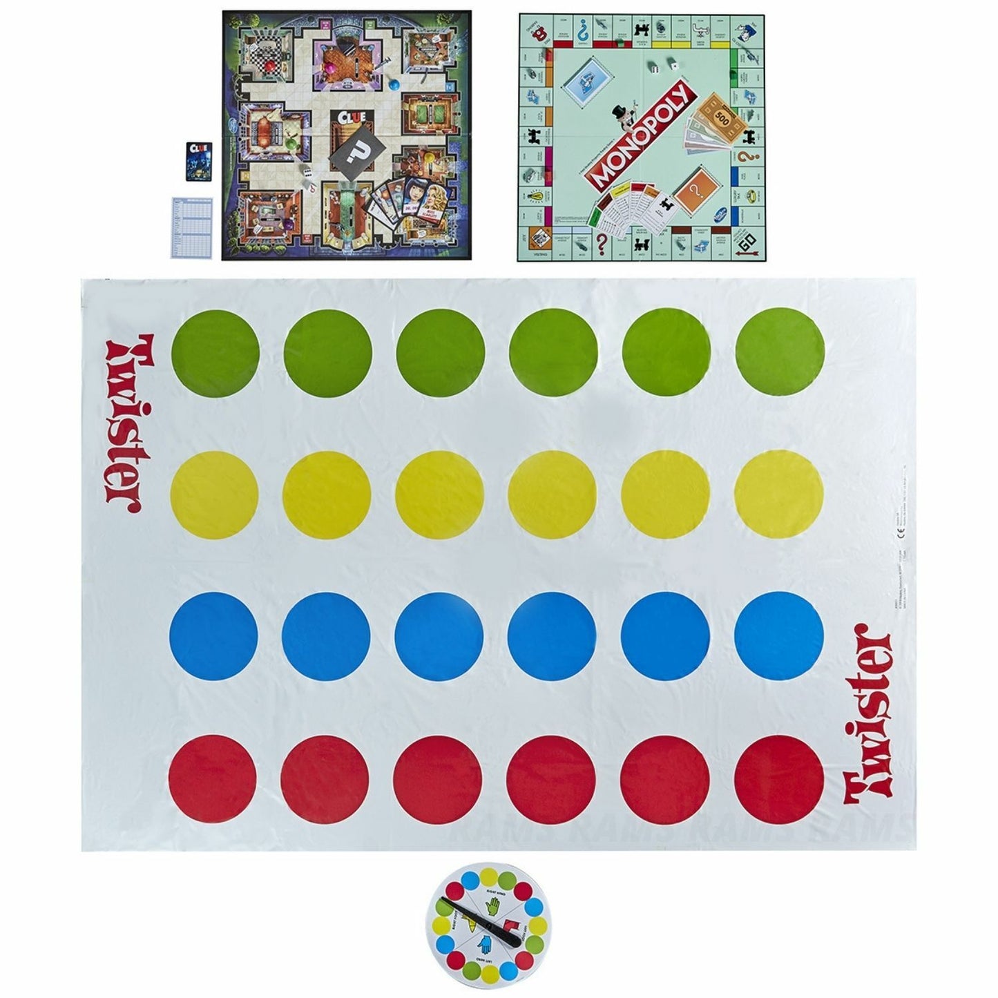 Hasbro Classic 3x Family Game Set Monopoly Clue And Twister Board Game Kids