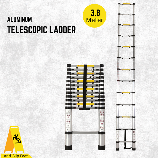 Katashi Telescopic Ladder 3.8M Step Aluminium Extension Portable