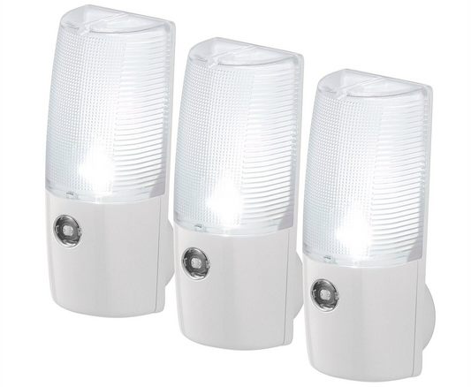 3 Pack Arlec LED Automatic Dusk To Dawn Nightlight Sensor Plug In Night Light