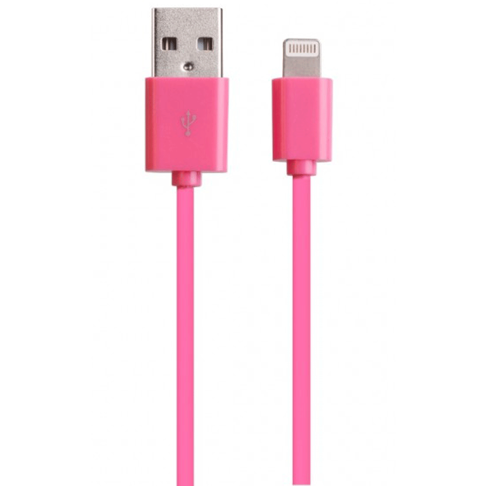 Laser USB A Charger Phone Cable Cord 2m for iPhone iPad AirPods Tablet Pink