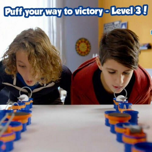 Tomy Puff Ball Race Blow Game Set Kids Power Action Children Party Toy 41Pcs