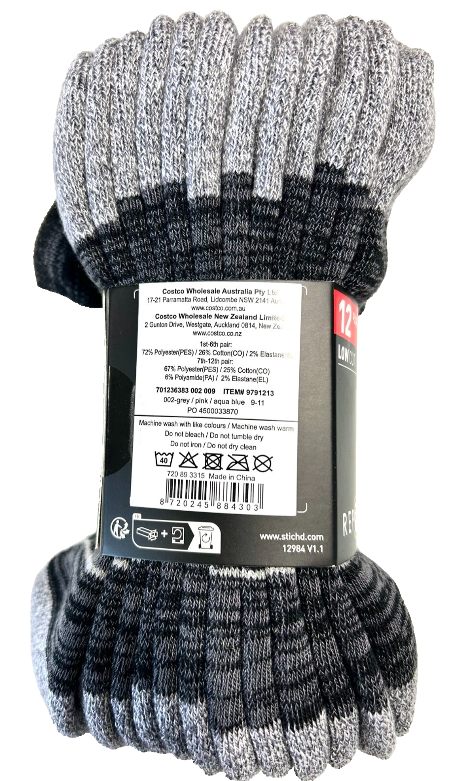 Puma Women's Repreve Athletic Sock Low Cut Sport Socks Size 9-11 BLack 12 Pairs