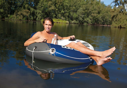 Intex Inflatable Connect Float River Run 1 Person Floating Tube Raft River Lake