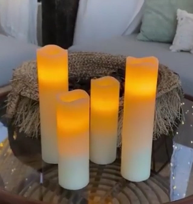 Lytworx Flameless Candles Flickering LED Light Battery Operated Warm White 4 Pac