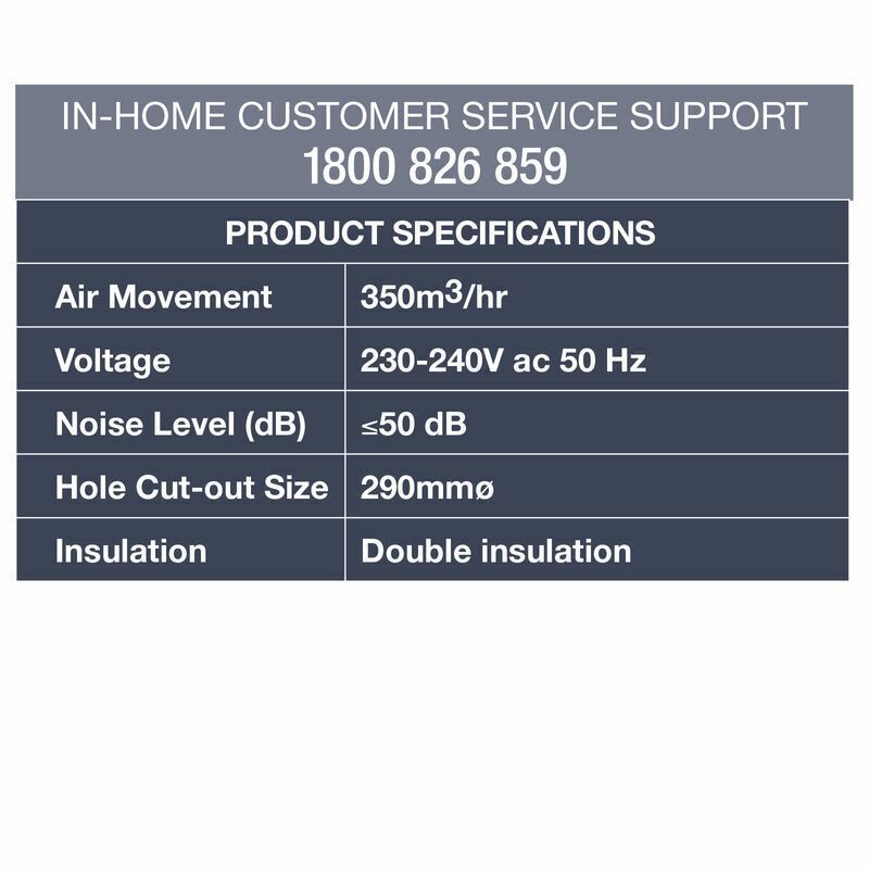 Arlec 250mm Ceiling Exhaust Fan Bathrooms Kitchen Ventilation Powerful Electric