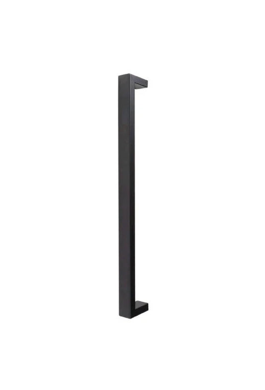 Lane Square Pull Handle Entrance Front Door Set Fixings Matte Black 620mm