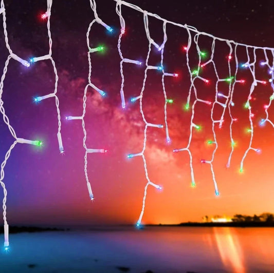 Lytworx Multicolour Icicle Lights String 720 LED Low Voltage Xmas Hanging Decor