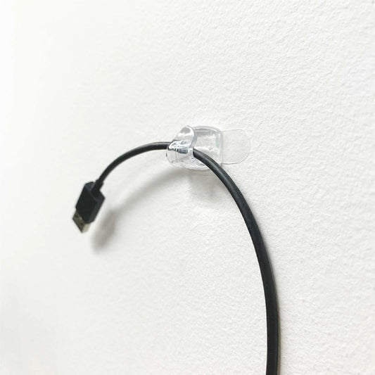 Permastik Clear Removable Cord Clips Cable Ties Holder Organiser 12 Pack