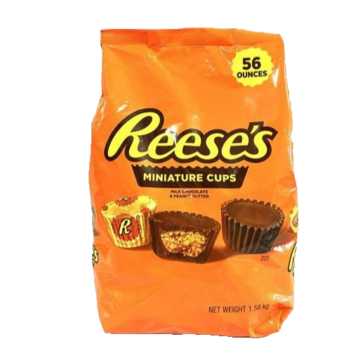 Reese's Miniature Peanut Butter Cups Milk Chocolate 1.58 kg Bulk Pack Bag Reese