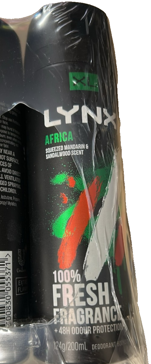 Lynx Body Spray Africa 48 Hour Odour Protection Bodyspray Deodorant 6 x 200ml