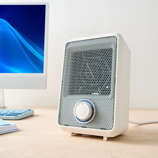 Desktop Mini Electric Heater Portable Small Room Warmer Office Table 600W Blue