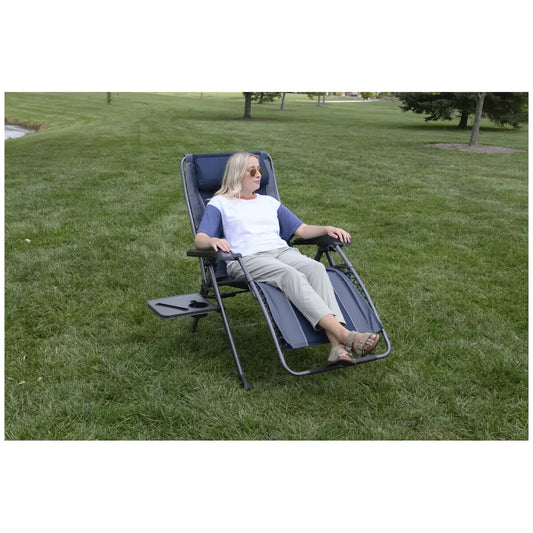Timber Ridge Reclining Chair Directors Camping Outdoor Cup Holder Lounger Seat