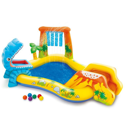 Intex Dinosaur Play Center Inflatable Swimming Pool Outdoor Water Park with Slid