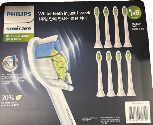 Genuine Philips Sonicare Replacement Electric Toothbrush W2 Optimal Heads 8 Pack