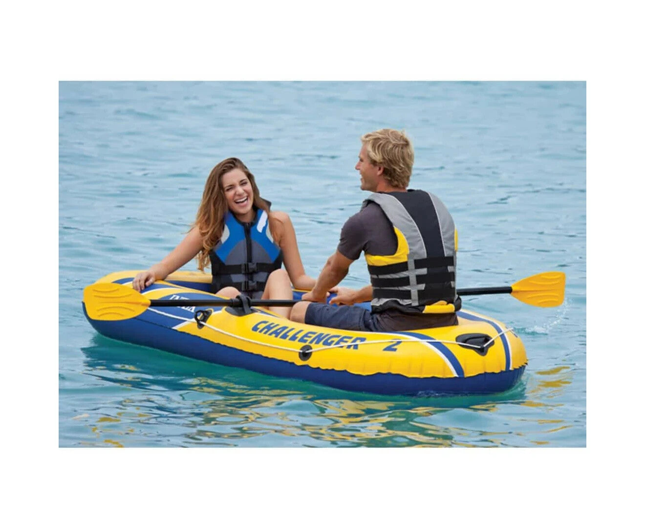 Intex Challenger Inflatable Kayak 2 Person Boat w/ Oars Pump Sports River Lake