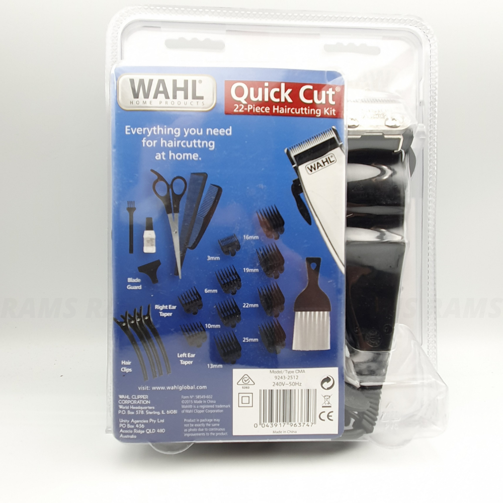 Wahl Quick Cut Complete Haircutting Kit Hair Clipper Mens Cutting Grooming 22pc